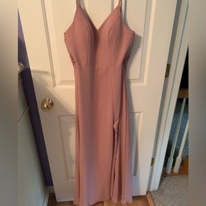 Azazie Women’s Dusty Rose Chiffon Gown, Size 6, Excellent Condition